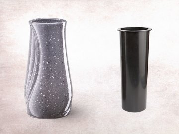 Keramická hřbitovní váza E s plastovou vložkou - šedé…