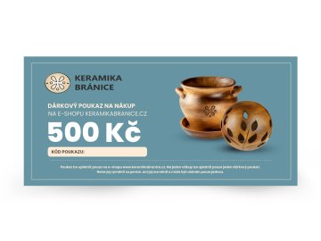 Dárkový poukaz na nákup keramiky 500 Kč
