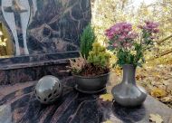Keramická hřbitovní váza A - šedé teraso