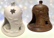 Keramická lampa - zvonek s vánočními motivy