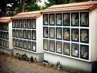 Keramická urna do kolumbária s fotografií - šedé teraso