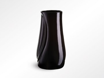 Keramická hřbitovní váza E s plastovou vložkou - černá
